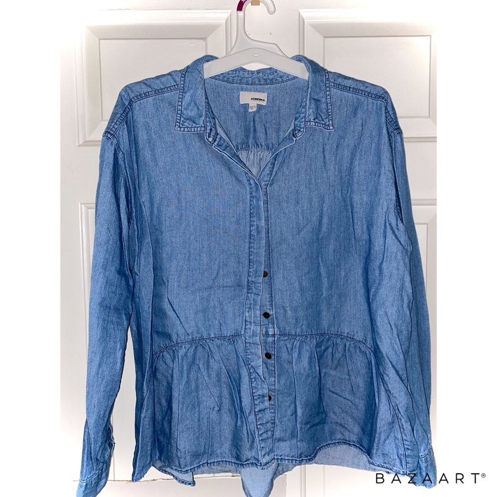 Denim peplum top